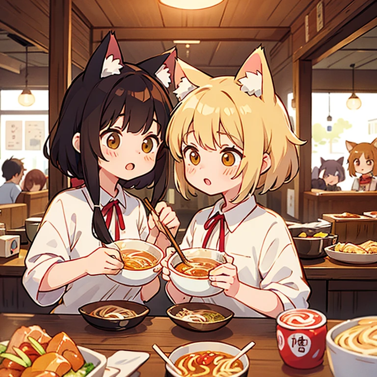 Cat-eared girls who run a ramen shop