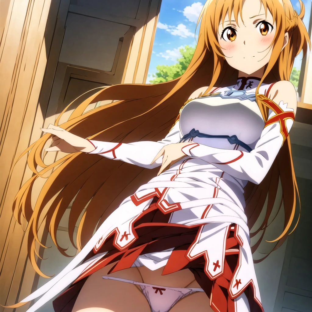 {{Asuna Yuuki(SAO)}}},official style,2d cel anime, gleaming skin,strong light coming in， (((One girl))), (((alone))), (((One girl))), (((alone))),stage,Portraiture,View your viewers，((Cotton panties with crotch))，(((Skirt flip, I can see your panties)))，squat，Spread your legs，Spread your legs，From below，((Cotton panties with crotch))，(((Skirt flip, I can see your panties)))，((Cotton panties with crotch))，(((Skirt flip, I can see your panties)))，Embarrassing，blush，Alone，Alone，(((One girl))), (((alone))), (((One girl))), (((alone))), Alone，Alone，(((One girl))), (((alone))), (((One girl))), (((alone))), Alone，Alone，(((One girl))), (((alone))), (((One girl))), (((alone))),