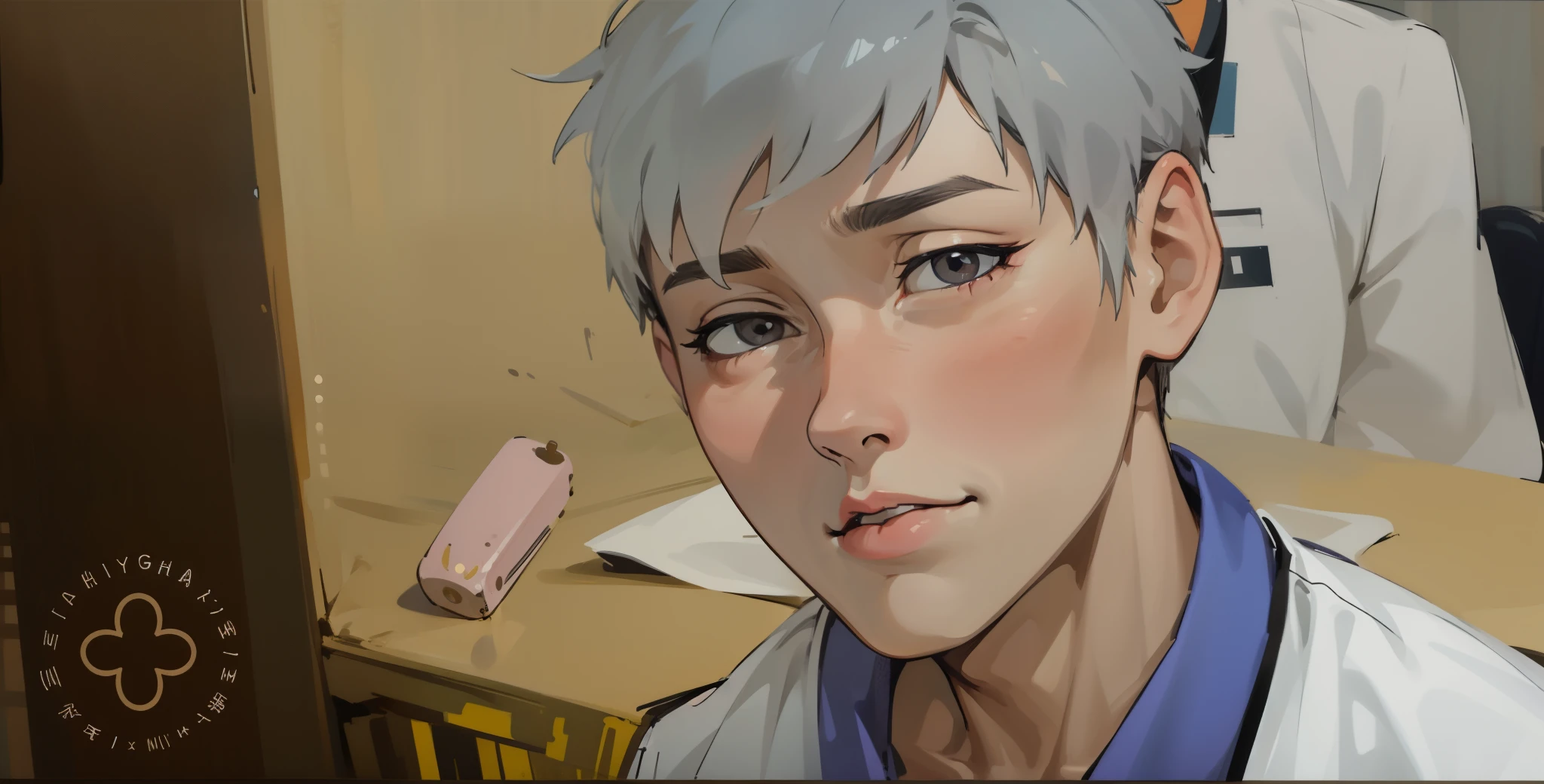 young man gray eyes