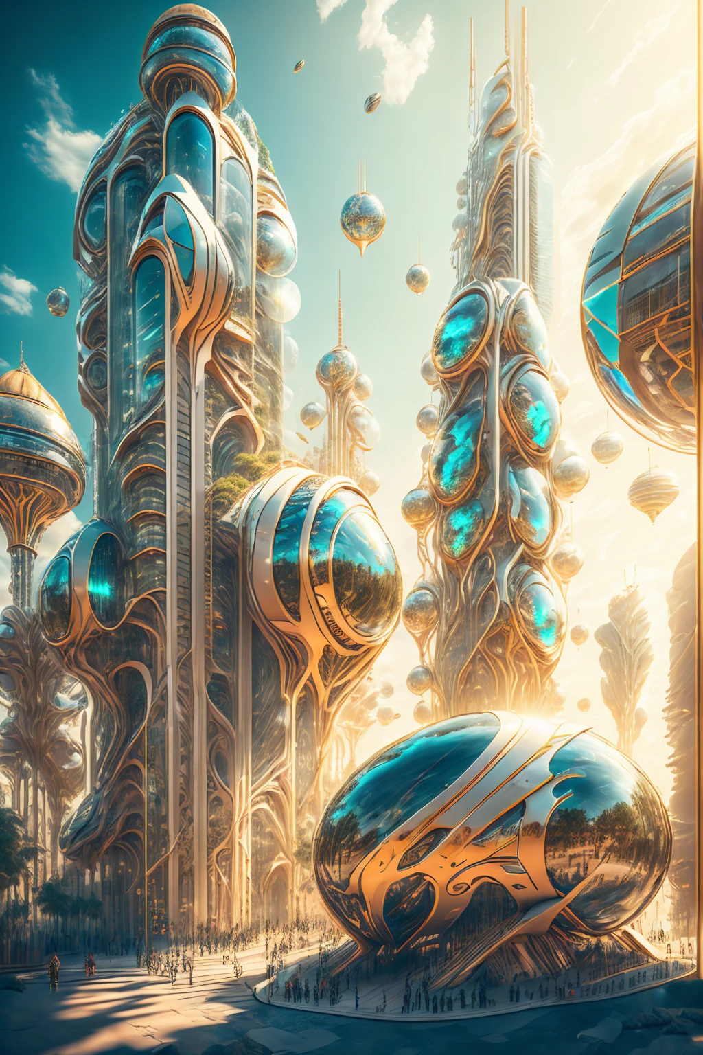 (best quality,4k,8k,highres,masterpiece:1.2),ultra-detailed,(realistic,photorealistic,photo-realistic:1.37),futuristic urban landscapes,innovative architecture,advanced technology,futuristic atmosphere,experimental lighting,concept art,sci-fi,high-tech materials,shiny surfaces,vivid colors,strong perspective,crystal-clear reflections,high-rise buildings,glass skyscrapers,floating vehicles,suspended walkways,exotic plants,dynamic cityscape,darkened sky,artificial lighting,neon lights,glowing signs,streaming light rays,hovering drones,robotic inhabitants,multilevel transportation systems,motion blur,energy streams,ever-changing holograms,glowing energy pathways,futuristic vehicles,pulsating energy sources,engineered nature,holographic displays,imposing structures,helix-shaped towers,futuristic fashion,sleek design aesthetics,urban night life,unconventional city layout,interconnected districts,transparent domes,circular plazas,modern infrastructure,integrated renewable energy sources,futuristic urban planning,digital billboards,immersive virtual reality spaces,transformative technology,efficient public transportation,zero-emission vehicles,sustainable buildings,harmonious blend of nature and technology,urban utopia.