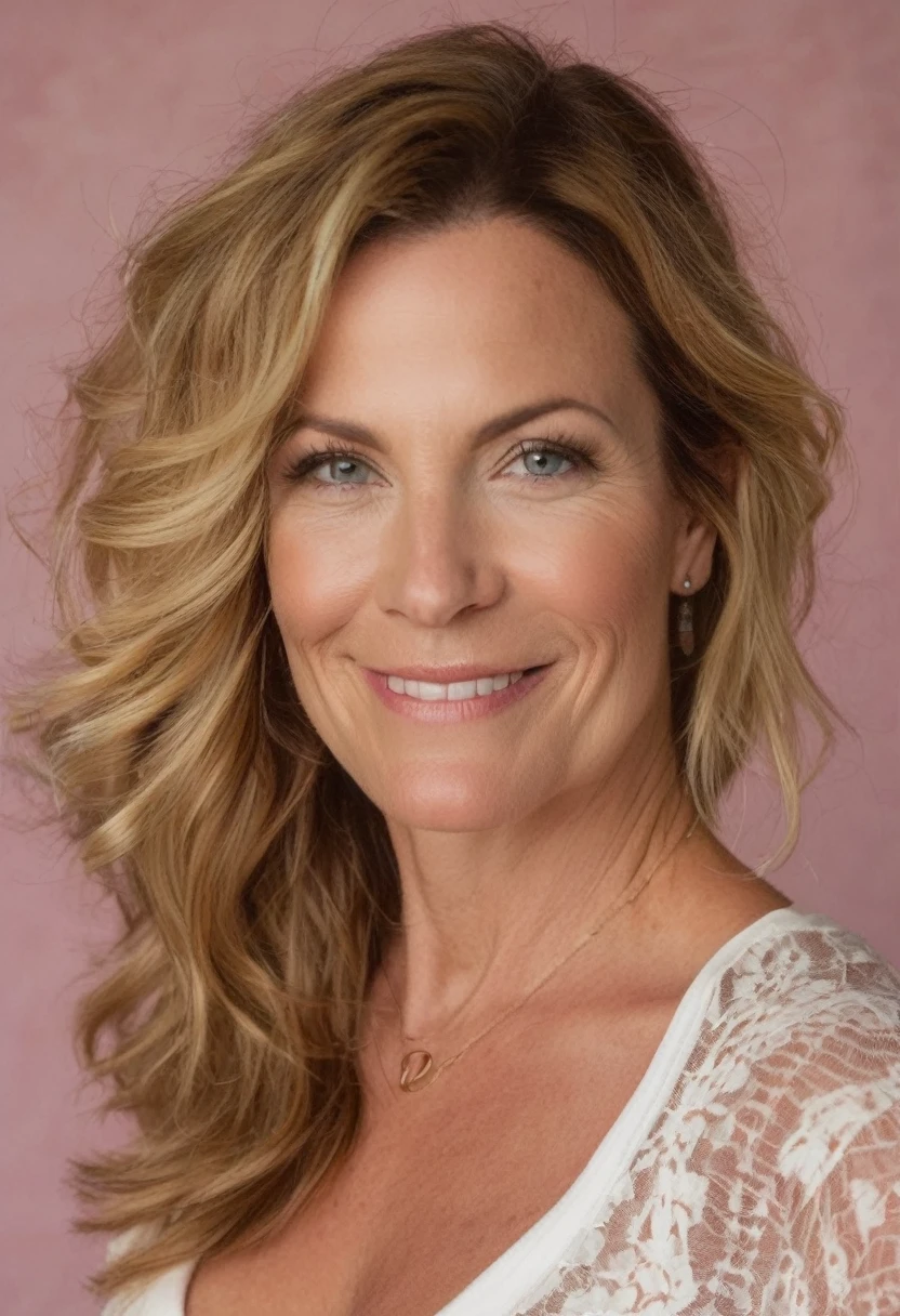 (indistinguishable from reality:1.4), 1girl, A beautiful 42 y.o Québécoise MILF, (detailed facial features), (freckles:0.6), (acne:0.3), huge breasts, love, hearts eye