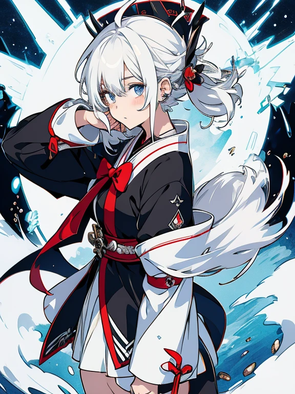 Anime girl, genshin impact , white hair 