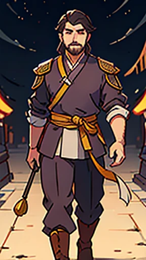 (A handsome man walks by)、Three Kingdoms、Ancient Chinese man in armor、Man with ancient Chinese hairstyle