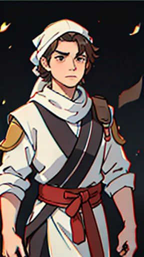 (A handsome man walks by)、Three Kingdoms、Ancient Chinese man in armor、A white bandana on my head