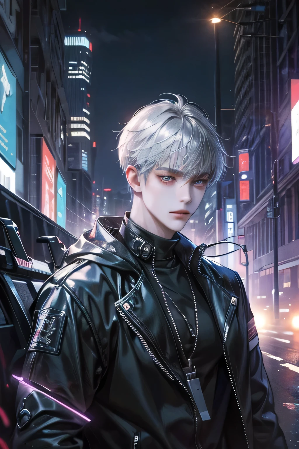 Special details, high resolution, Special detailsed, best quality, miraculous, Highest quality, Very detailed CG unity 8k wallpaper., movie light, Cat fanboy, cyberpunk, Dark Boy