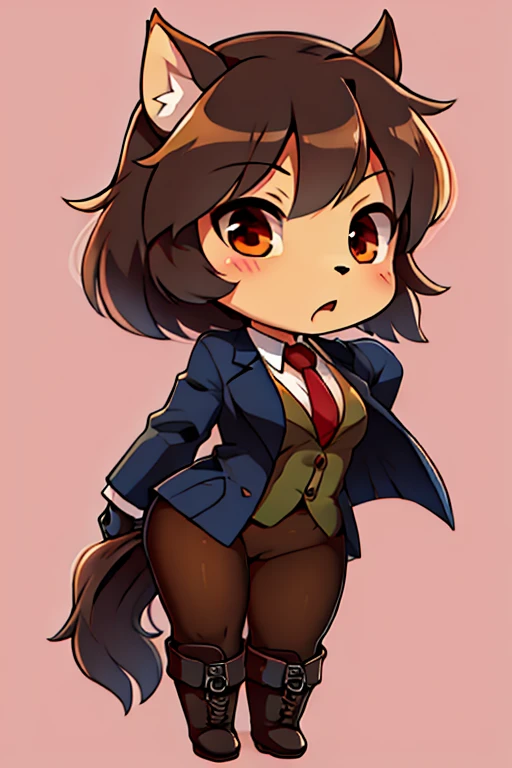 boy, horse, furry, bodyfur, blazer, no panties under pantyhose, gloves, boots, chibi