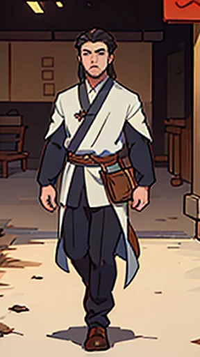 (A handsome man walks by)、Three Kingdoman in ancient Chinese armor、Man with ancient Chinese hairstyle