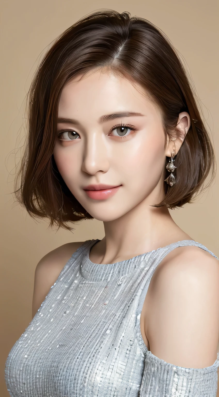 ((highest quality, 8k, masterpiece: 1.3)), One girl, The beauty of slim abs: 1.3, (Hairstyle Casual, Big Breasts: 1.2), dress: 1.1, Very beautiful face, Delicate eyes, double eyelid, smile, Home