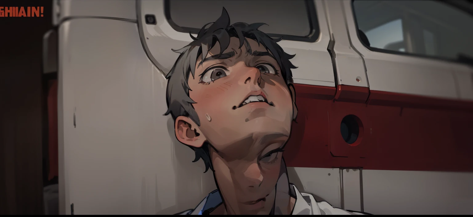 17 year old boy looks up he is exhausted from running and he is scared he sees someone he looks up gray eyes gray hair