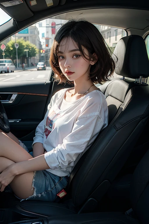 in 1980 Gal driving a car