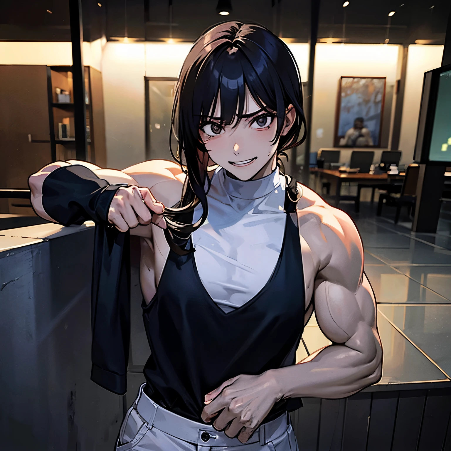 A serial killer who has muscles and is very psychotic 