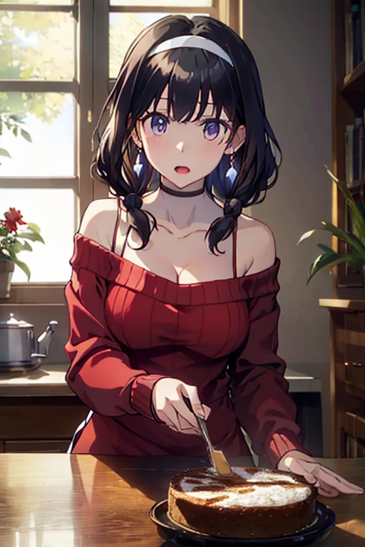 TG, girl, solo, looking at viewer, sitting at table, blush, happy smile, red strapless dress, necklace, holding glass of wine, candle, night, perfect quality, good quality, masterpiece, HDR, UHD <lora:Tea Gardner-000003:0.7>