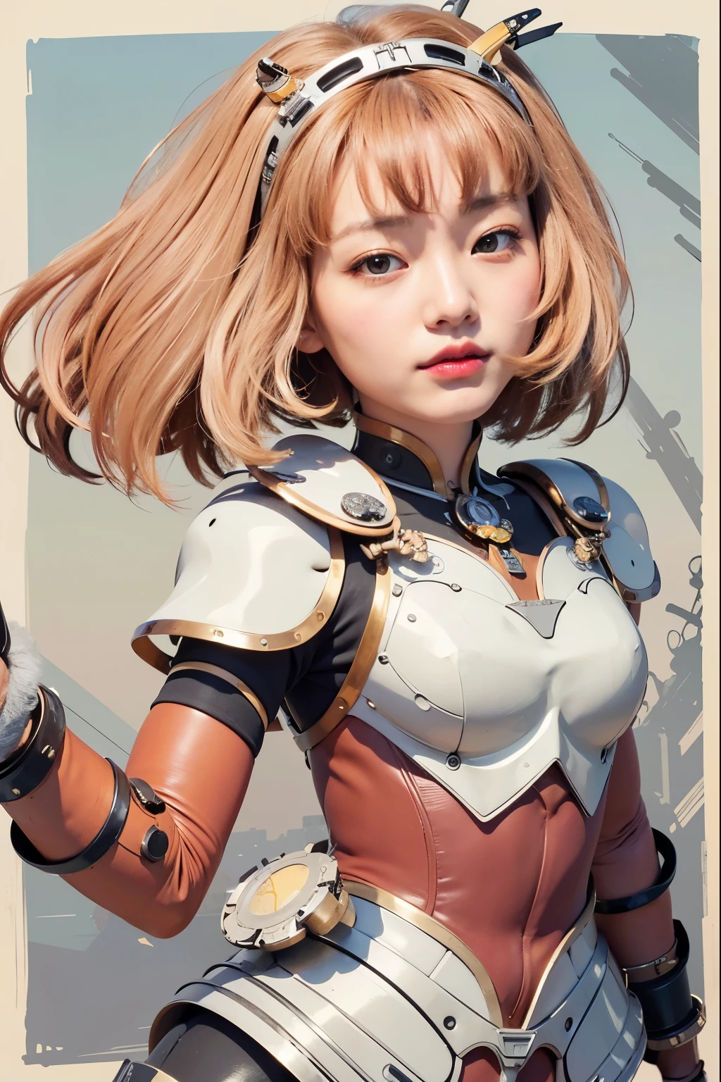 Masterpiece, (ultimate quality:1.2), 8k, Japanese woman in turtle-type powered suit, silver base with yellow and black accents, very beautiful face, mechanical, (mechanical bat wings), jet pack, hydraulic cylinder, power pipe, ultimately intricate details, full body shot, (ultimate photo Realistic:1.37), future metropolis at night, (Steampunk: 1.2), (Cyberpunk), Full body photo, Wide-angle shot