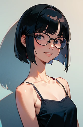 The sides of the upper body are completely exposed,側面が完全に空いているデザインのSleeveless turtleneck,Exposed from the flank to the chest,Protruding ribs,Exposed waistline,Super low rise,Not wearing an inner layer、胸元が開いたデザインのSleeveless turtleneck,Exposed chest、Exposed flanks,sexy,Flat Chest,Focus on your audience,Very thin body,Anime Style,Slim figure,delicate,Glasses,Asian woman wearing a grey top posing on the stairs, Sleeveless turtleneck_Baggy, 脇が完全に開いているSleeveless turtleneck_Relaxed back design,rib cage,Side bust,Shoulders are wide open,sexyなWearing a crop top, Photos of slim models, Chiho, T-Top, shikamimi, Wearing a crop top, Real anime, Kurohime cut hair, Chassis, 2 4-year-old female model