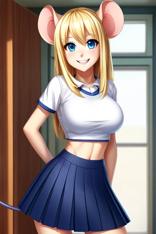 Ultra realistic 7 year old girl, pigtail hair golden, top regular breasts, sexy, smug face, sonrisa ganadora, posando, aula, sentada, nice view, mojada, (sudada), concentrada, volleyball, tight panties, inclinada, mini skirt, exposed breasts, no panties, bosom barely contained, full body, defined, pezones excitados, panties ligeramente caida, over average good bosom, 