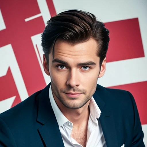 4k photo of a handsome Englishman, focus on the face