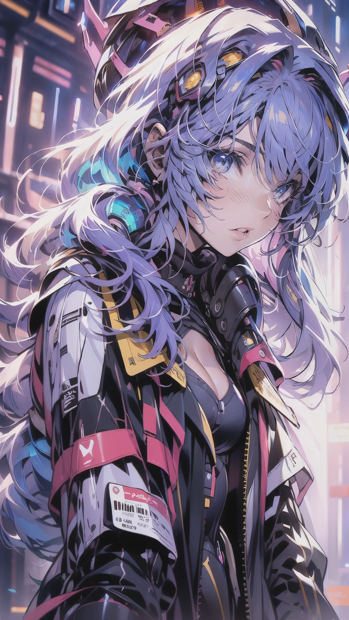 最high quality、Best image quality、masterpiece、Teenage Girl((18-year-old、 By becoming、Best Bust、Medium Bust,Tea that opened my chest wide、black eye, Light blue hair、Red Mesh、Long Hair、thin,Highest valley、White Pitch Suit、Glowing red wings,Hunchback)),high quality、Beautiful art、background((universe))Flying debris、Written boundary depth、movie、Visual Arts、Perfect art、8k,Genuine