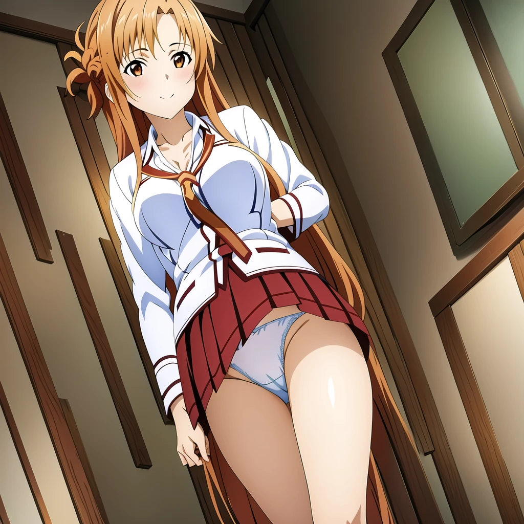 (masterpiece, highest quality:1.2), One girl, alone,(masterpiece, highest quality:1.2), One girl, alone,{{Asuna Yuuki(SAO)}}},official style,
One girl, alone,stage,Portraiture,View your viewers,((Cotton panties with crotch)),(((Skirt flip, I can see your pants))),From below,Embarrassing,blush,From below,From below,