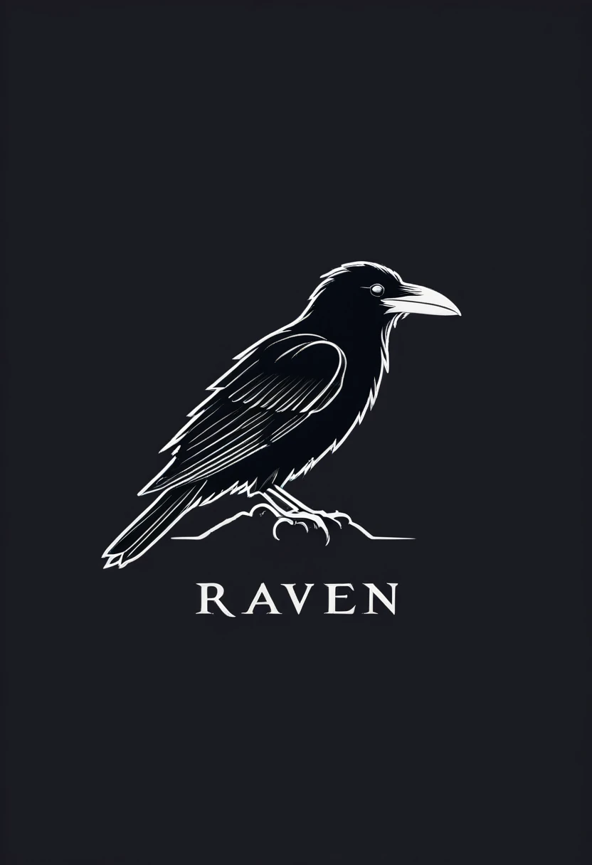 un logotipo con la palabra raven y con un tanto minimalista