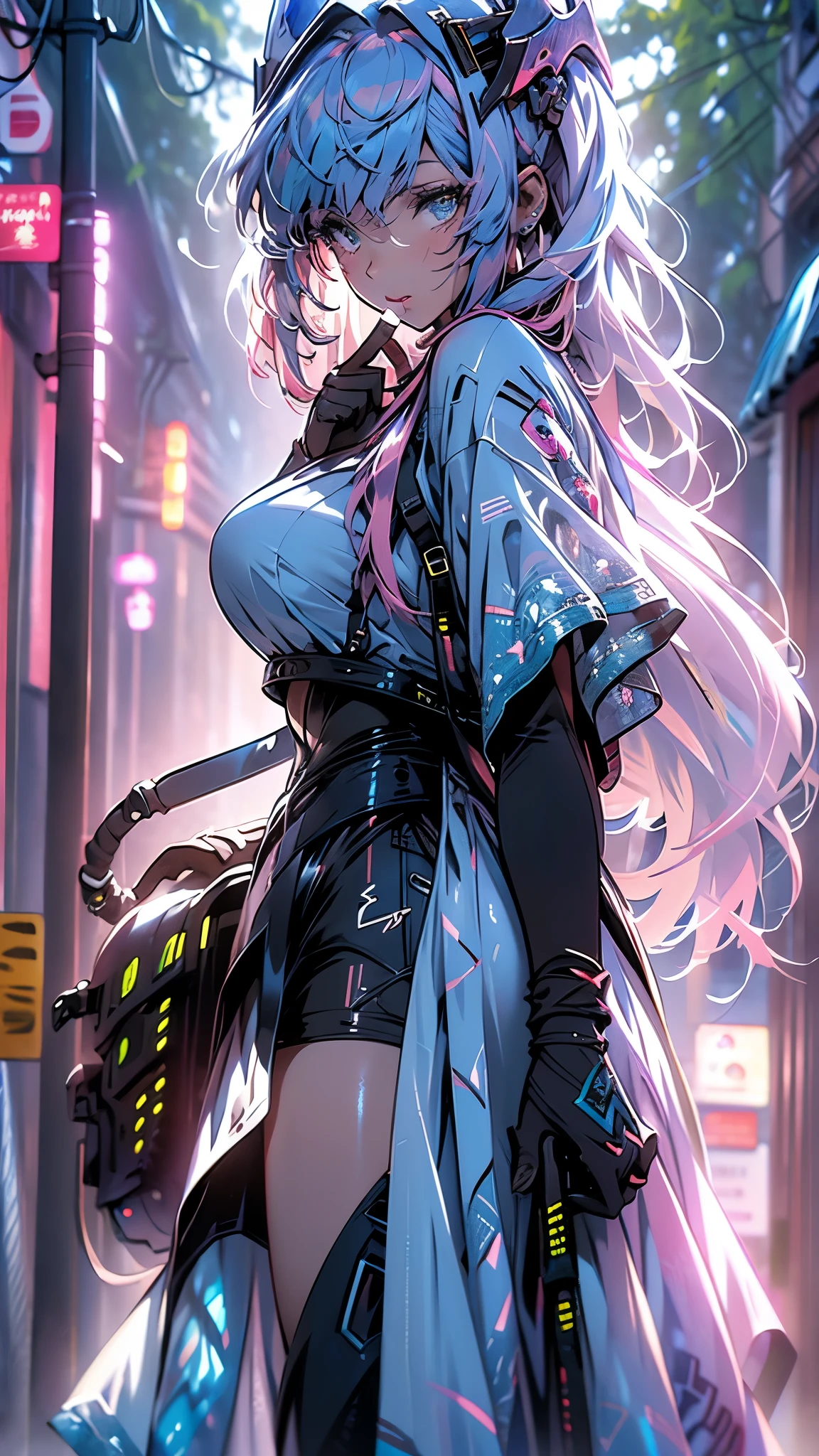 (we-000020:1.2), (ultra photoRealistic:1.3), (masterpiece:1.4), 最high quality, ((Realistic)), high quality, Super detailed, ((Realistic anime face)), ((Realistic skin)), ((Realistic body)), ((Sexy pose)) (最high quality:1.1), (figure:1.05), (One girl:1.05), (cute:1.05), (Beautiful fine details:1.05), (Cinematic Light:1.1), Light blue highlights, Pink hair all over, One girl, cute tyrant portrait, Aqua Hair, Bright Eyes, White Dress, Temple, Viewer forest warcraft landscape view