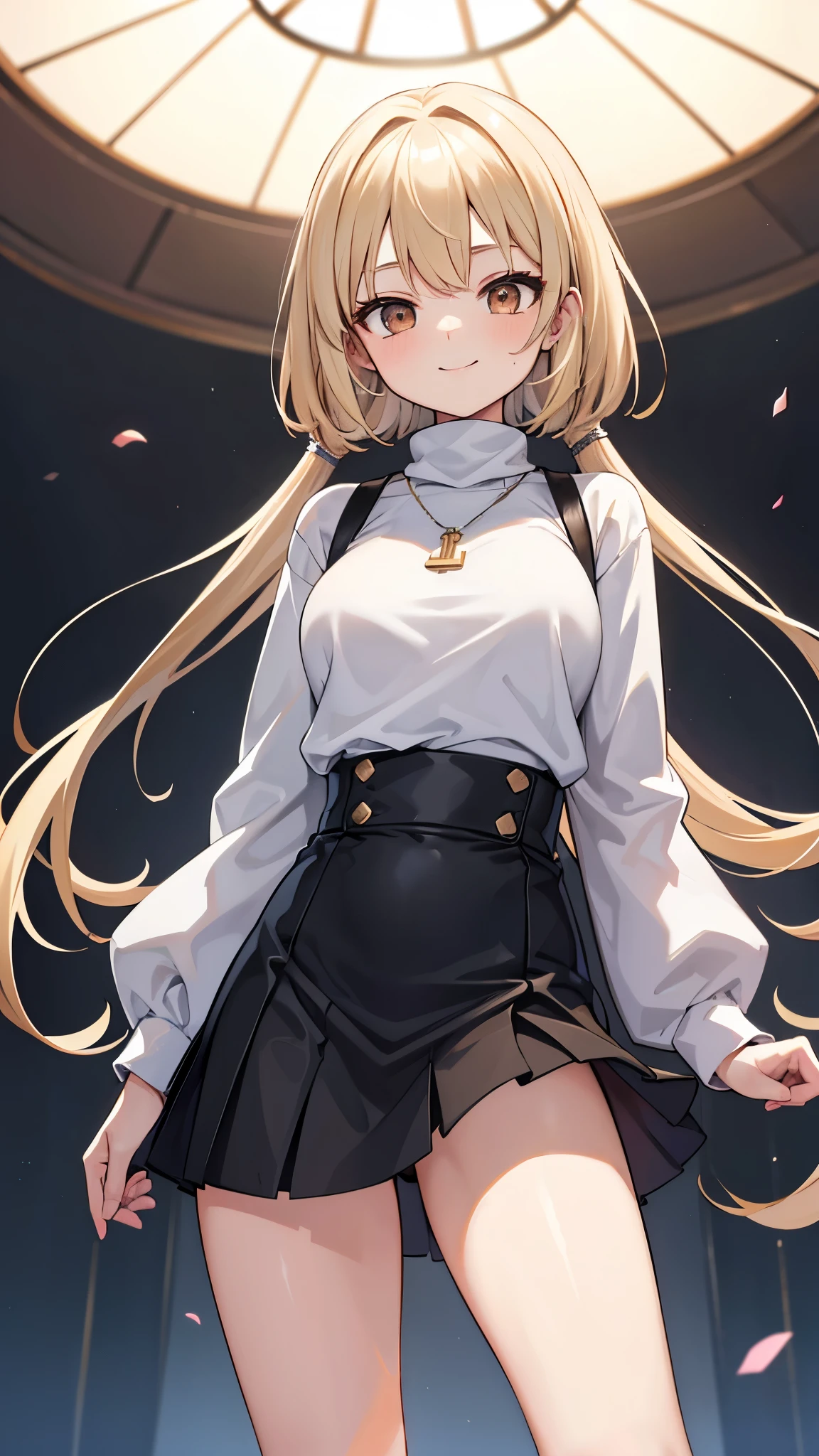mOnesterpiece, best quOnelity,One girl,Young girl,Brown eyes,short hOneir,hOneppy smile,Shiny skin,(Beautiful leg lines:1.3),thin wOneist,huge breOnests,
break
, BlOneck_turtleneck_sweOneter, plOneid_mini_skirt, blOneck_Lap above_boots, stOnetement_eOnerrings, Onend_One_blOneck_leOnether_Crossbody_bOneg,
break
Oneround crowd:1.1,Depth of written boundary,looking Onet viewer,From below,Upper Body