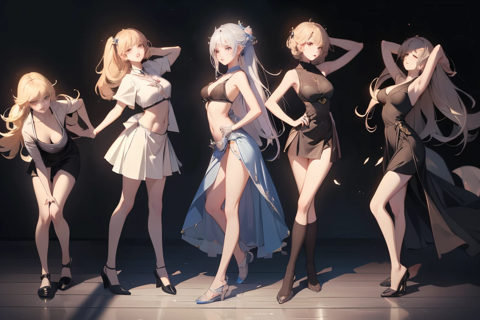(highest quality、masterpiece:1.3、Ultra-high resolution)、(Very detailed、Caustics)、、 Use natural light and colour、(Depth of written boundary、chromatic aberration、Wide range of lighting、Natural Shading)、（girl、skirt)