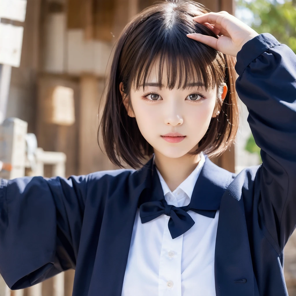 One Girl, (highest quality:1.4), (Very detailed), (Very detailed美しい顔), 日本のSailor suit, Great face and eyes, iris,Medium Hair, Black Hair, (Sailor suit, school uniform:1.2), Smooth, Very detailed CG 統合 8k 壁紙, High-resolution RAW color photos, Professional photography, Light, BackLight, dream-like, impressive, Written boundary depth