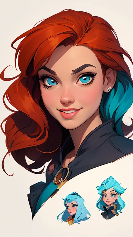 um close up de um desenho animado de uma mulher com cabelo azul, digite germe and rossdraws, Lois van Baarle e Rossdraws, digite germe style, drawn in the style of digite germe, digite germe portrait, style digite germe, extremely detailed digite germe, digite germe and warren louw, digite germe. alto detalhe