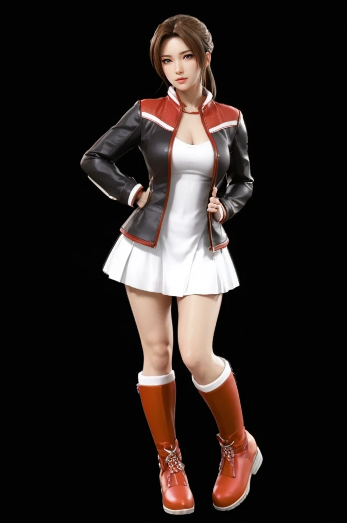 "Mai Shiranui", (best quality,ultra-detailed),(Realistic:1.37), beautiful and detailed face, Ultra-realistic texture, delicate face, athletic body, 4k ultra-HD.