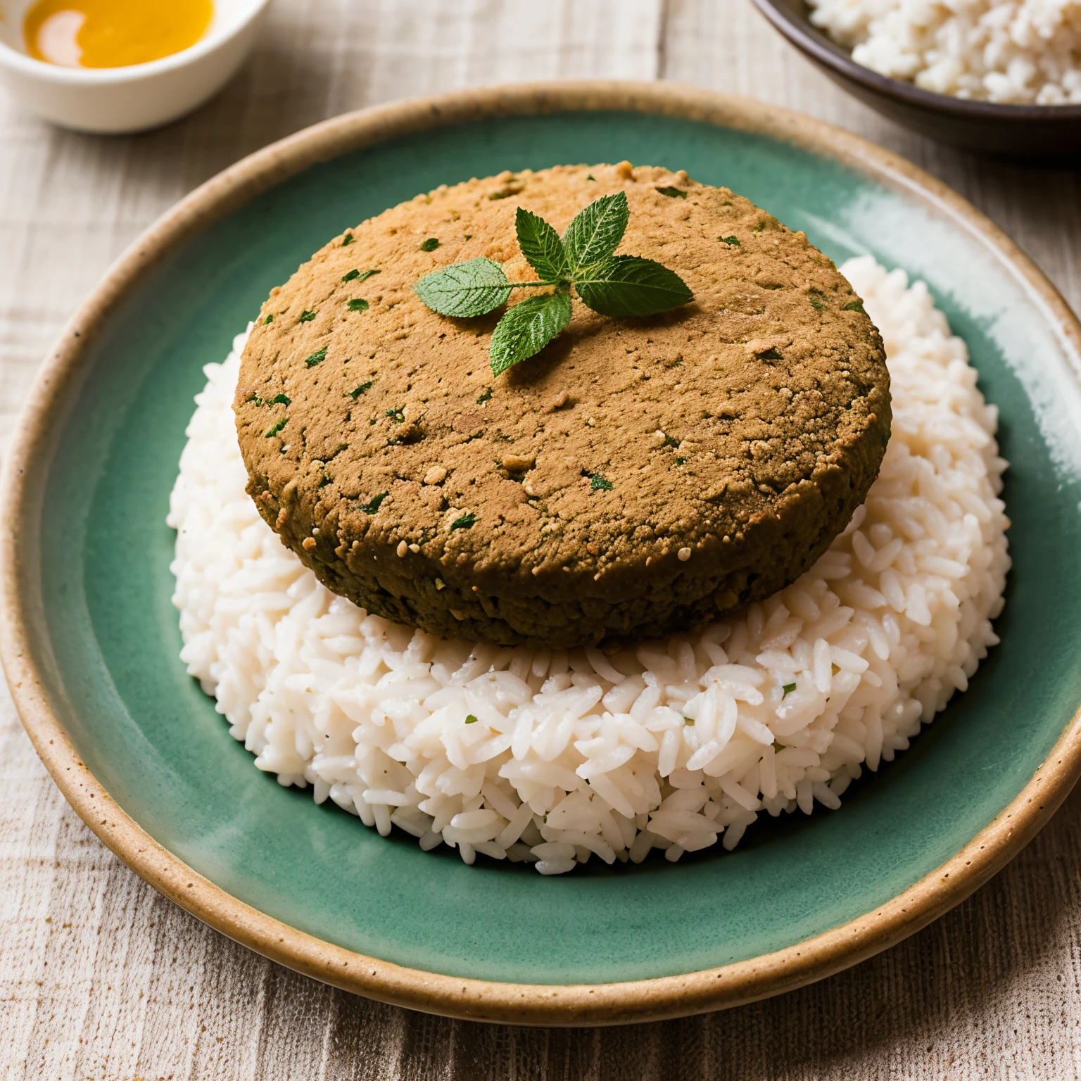 mejor calidad,Obra maestra,Muy detallado,ultra detallado,
onigiri,alimento focus, alimento, naturaleza muerta,verdura, borroso, plato blanco de arroz,