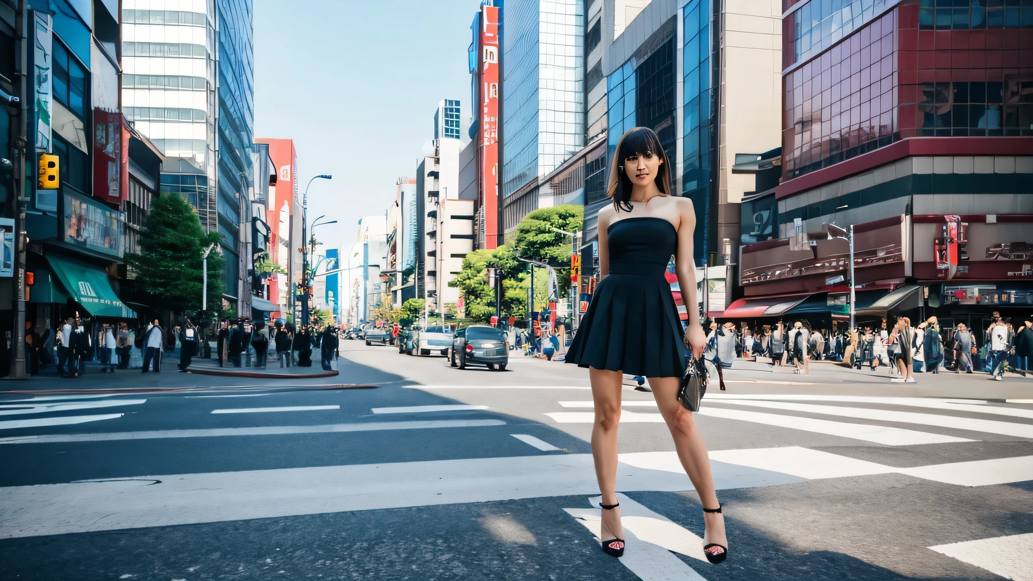 Tokyo scenery、Middle-aged woman、whole body、High heels