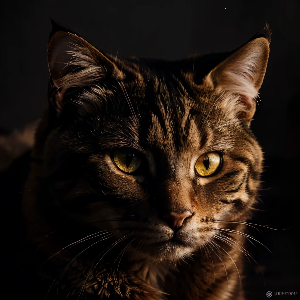 (best quality,highres,ultra-detailed),illustration,detailed cat skull,anatomical study,realistic fur texture,beautiful detailed eyes,mysterious lighting,dark background
