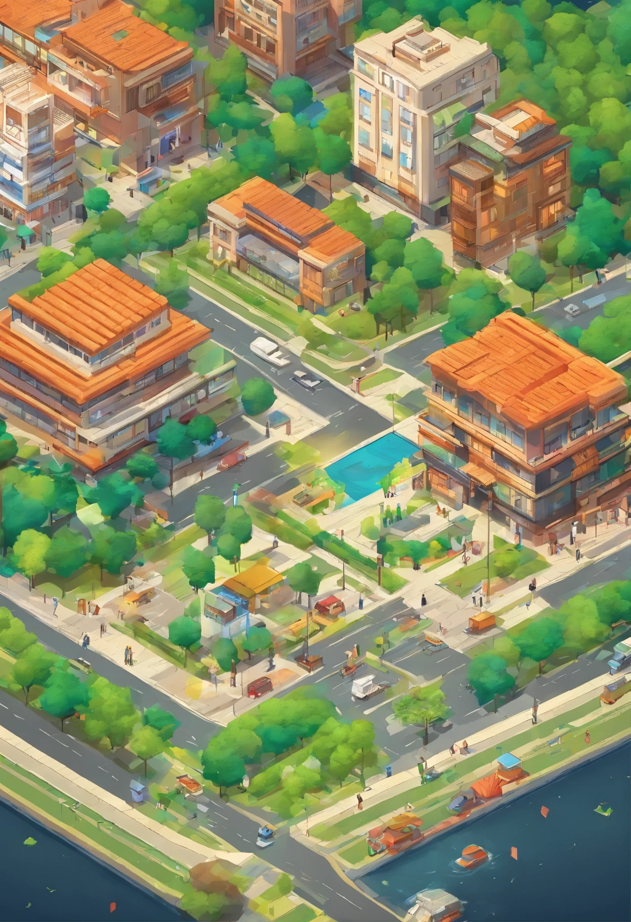 Absurdo, best quality, fantasia, ((isometric)), Knolling estilo de (Cidade urbana, tokyo, noite, escura, letreiro neon), rua, Posts, Sombras, darkeness, (fundo simples ceu escuro), Welcome to the vibrant world of our town map isometric view game! Picture a bustling urban landscape seamlessly interwoven with pockets of lush greenery and serene natural beauty. Your task is to explore this dynamic town, navigating its winding streets lined with eclectic shops, cozy cafes, and bustling markets. But amidst the urban hustle and bustle, don't forget to venture into the tranquil parks, scenic riversides, and wooded trails that offer a refreshing escape into nature's embrace. from the skyscrapers towering against the skyline to the gentle rustle of leaves in the nearby forests. As you uncover the secrets of each district, immerse yourself in the rich tapestry of urban and natural elements that define this captivating setting. ((Isometric Urban)), (Isometric map)