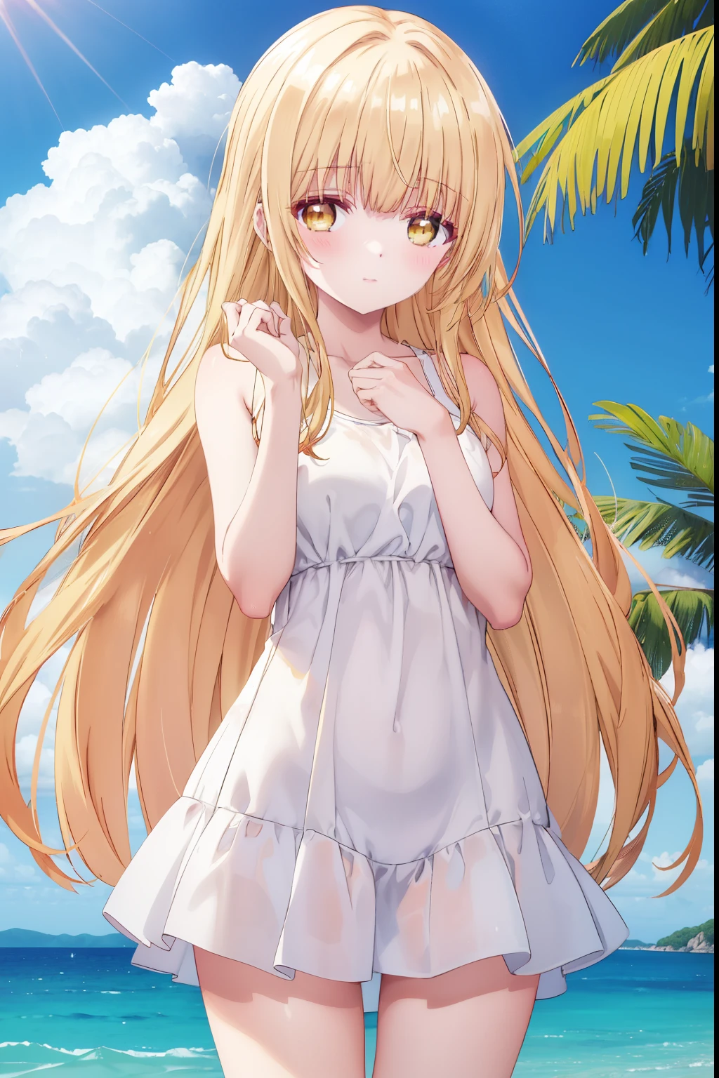 Mahiru shiina, , blonde, (Yellow Eyes:1.3)Straight Long Hair,,blush,smile,At sea、Wearing a cute swimsuit,Daytime、Wear a swimsuit、whole body、Sexy thighs
(masterpiece:1.2), highest quality, High resolution, unity 8k wallpaper, (shape:0.8), (Beautiful and beautiful eyes:1.6), Highly detailed face, Perfect lighting, Extremely detailed CG, (Perfect hands, Perfect Anatomy),