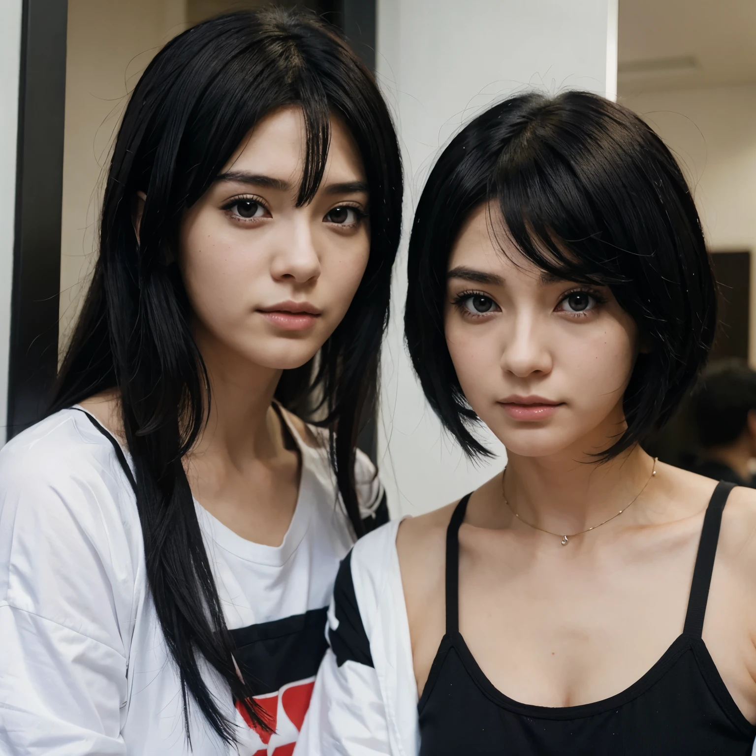 Anime characters, black hair, characters are both male and female.