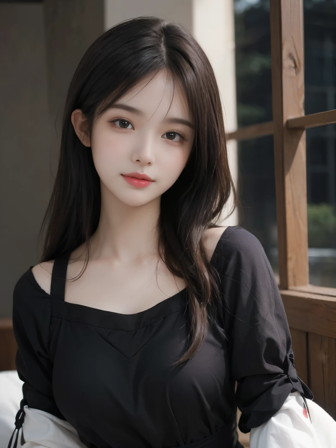 (ultra realistic) , (illustration), (increase resolution), (8K), (extremely detailed), (best illustration), (beautiful detailed eyes), (best quality), (ultra-detailed), (masterpiece), (wallpaper), (detailed face), solo,1 girl, looking at viewers, black straight hair, delicate details, in the dark, deep shadow, low key, pureerosfaceace_v1, happy smile, summer dress, full body, flower garden