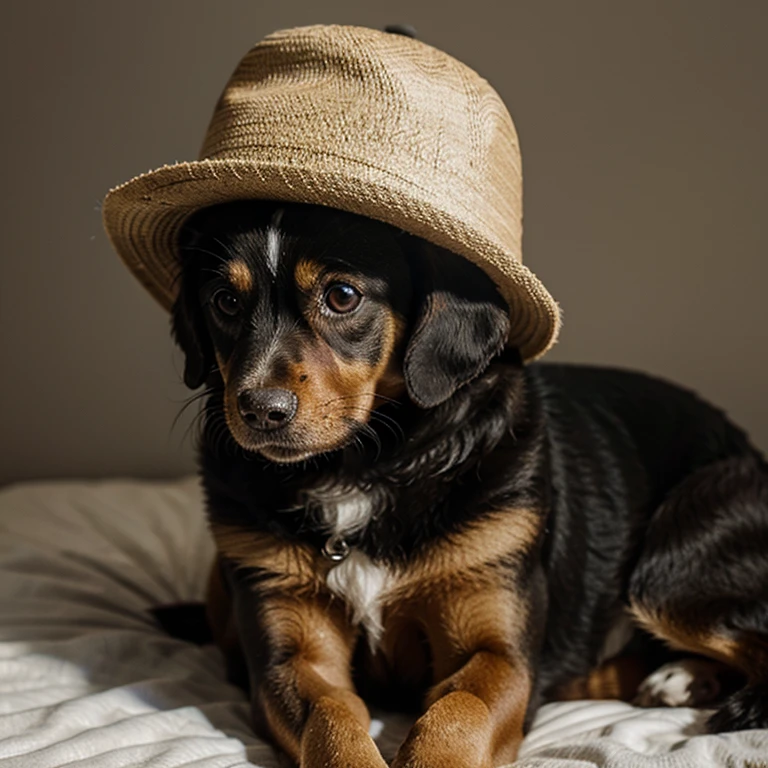 Chien avec un chapeau