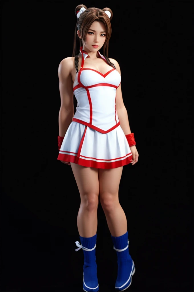 "Mai Shiranui", (best quality,ultra-detailed),(Realistic:1.37), beautiful and detailed face, Ultra-realistic texture, delicate face, athletic body, 4k ultra-HD.