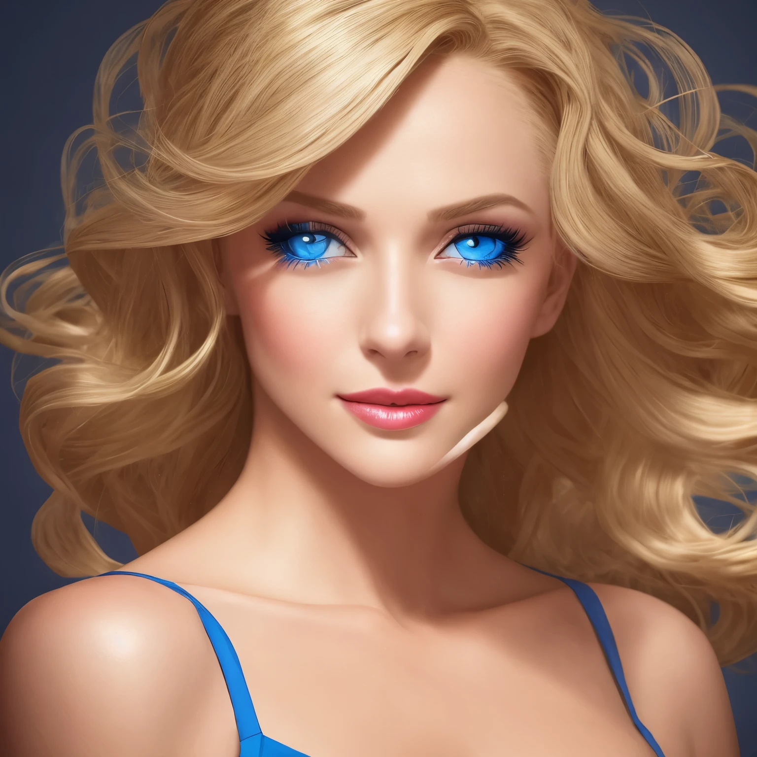 (best quality,4k,8k,highres,masterpiece:1.2),ultra-detailed,(realistic,photorealistic,photo-realistic:1.37),beautiful detailed eyes,beautiful detailed lips,extremely detailed face,hourglass figure,confident expression,blonde hair flowing in the wind,in a glamorous red dress,striking pose,studio lighting,provocative gaze,seductive smile,soft and flawless skin,feminine charm,vibrant colors,with a touch of Hollywood glamour,mysterious background,subtle makeup,natural beauty,vivid blue eyes,curvaceous body,perfectly manicured nails,bold and confident personality.