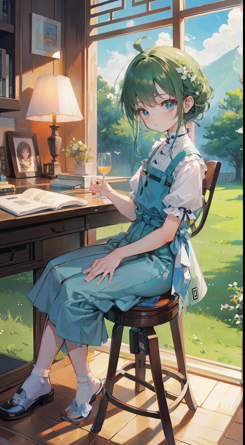 (Tabletop, highest quality: 1.1), Ghibli style, alone, , Weibo, Tinker's Wife (Tabletop), highest quality, Expressive eyes, Perfect Face, Small breasts, thin, ((Wearing a dress and playing the piano)),transparentガラスボトル本体, Glass Girl, transparent, Wavy green hair, Pink and blue eyes, Green leaves of hair, Eyes like shining jewels, Long eyelashes, transparent性, ((Wearing a dress and playing the piano)), (Red Jewel Autumn Costume)), whole body, Standing Pose Reaching Out, thin脚, Perfect hands, Five Fingers, Yun News (Hmph), no_human, (((Cat ear))), Forest land