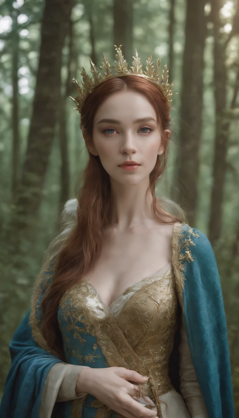 Wearing an ice crown、Woman wearing dark blue winter cloak with gold details, snowflake brooch. Black long hair. Winter queen, Elf Princess, retrato de uma Fairy Queen, Fairy Queen, winter princess, uma Fairy Queen, Type Germ em artstation pixiv, bela e elegante Fairy Queen, whole body. Standing in the snow，In front of a huge ice castle. rpg character. medieval era. Elf Woman. Red-haired elves. blue eyes. Forest Elves. Forest Elves战士. Elf Archer. Medieval archers. Archery. Organic Amadurlah. Moss green armor. Soft lighting. Standing in the middle of the forest. Dense forest. Bioluminescent Mushrooms. Fantasy scene. sunlight. sunshine. Warm highlights. Blue and yellow-green color palette. Role Playing Game Character Design. IG Model | Type Germ, :: rossdraws, The artwork is not guweiz&#39;s style, extremamente detalhada Type Germ. whole body, Detailed background of the castle, Ultra Detailed, Detailed face, Sincere POV Photos, author：Lee Jeffries, Nikon D850, Movie Stock Photography ,4 Ending Portra 400, F1 Camera Lens.6, colorful, Surreal, Realistic texture, Dramatic lighting, film alembic 800 (8k, original photo, better quality, masterpiece: 1.2), Super detailed, (Highly refined skin: 1.2), 8K Ultra HD, DSLR camera, Soft lighting, high quality.IG Model | Type Germ, :: rossdraws, The artwork is not guweiz&#39;s style, extremamente detalhada Type Germ. whole body, Detailed background of the castle, Ultra Detailed, Detailed face, Sincere POV Photos, author：Lee Jeffries, Nikon D850, Movie Stock Photography ,4 Ending Portra 400, F1 Camera Lens.6, colorful, Surreal, Realistic texture, Dramatic lighting, film alembic 800