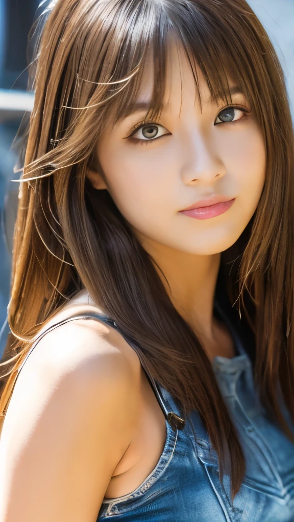 Best quality, 8k, ,Masterpiece :1.3)), facing viewer,((full body1.2)) ,pretty woman, wide shot ,1girl, , selfie , , Graffiti Wall, brown hair , bangs,ultra-detailed face, highly detailed lips, detailed eyes, double eyelid