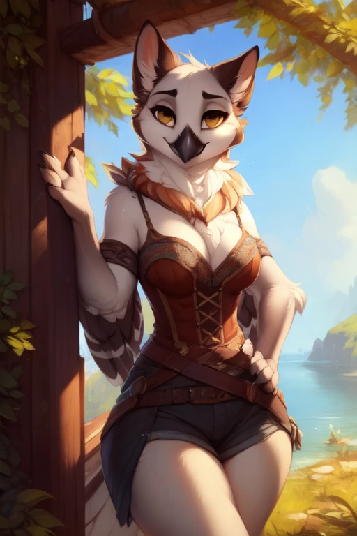 feral:1.2),(walkingwake:1.3), female focus, 8k wuality, ultra realistic, 3d render, digital art, beautiful and detailed portrait of a female owl, hi res,soft shading,good anatomy, feathered tail, (posing:1.3), (soft shading), 4k, hi res, ((detailed face, detailed)), by zackarry911, by zaush, (by personalami:0.5), looking at viewer, uploaded on e621, explicit content, 3d, cutesexyrobutts, hioshiru, (bastika, cutesexyrobutts, hioshiru), ((masterpiece)), ((best quality)), ((cinematic lighting)), ((countershading)), ((detailed background)), y kenket, Ross Tran, ruan jia, zaush, foxovh, by Zackary911, by hyattlen, by teranen, by fumiko, by Pixelsketcher, by Bayard Wu, by Thomas Benjamin Kennington, by Einshelm, by Kilinah, by Coffeesoda, by Hioshiru, by fluff-kevlar, by r-mk, owl, medieval, fantasy, neck fluff, neck fur, solo, fantasy, rogue, female, Avian, (((timid, seductive))), neck tuft, big eyes, Feathers, winged arms, bird feets, bird feather tail, outdoors, anthro, thick thighs, wide hips, teasing, wide hips, huge thighs, slightly chubby, clothed, cleavage, big hips, curvy, close up, big thighs, bottom-heavy, standing, close up,
