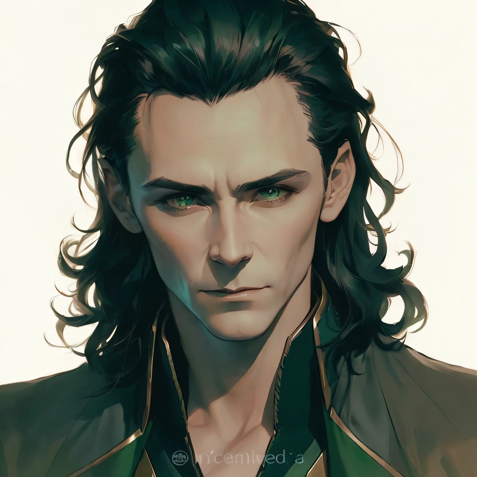 loki of the avengers, loki portrait, the god of mischief, highly detailed exquisite fanart,  loki, he's very menacing and evil, high quality fanart, high quality portrait, detailed fanart, drawn in the style of artgerm, 