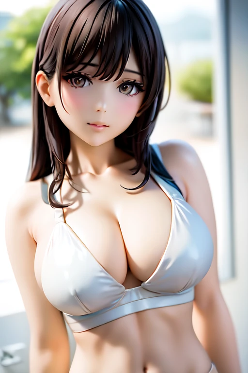 araffed asian woman in a white bralet posing for a picture, Yoshitomo Nara, white bra, japanese goddess, reluvy5213, realistic young gravure idol, Beasts, young pretty gravure idol, sophisticated gravure idol, cutecore, young sensual gravure idol