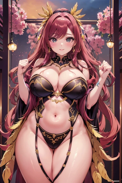 Big Breastsの女性, Blonde, colored feather, metal ornaments, colored Flowers, particle, Light, (masterpiece, 最high quality, 最high quality, Official Art, Beautiful and aesthetic:1.2), (1 girl:1.3), Very detailed,(Fractal Art:1.1),(colorful:1.1)(Flowers:1.3),Most detailed,(Dynamic pose), (Abstract background:1.3), (Shiny skin), (Many colors :1.4), ,(Earrings:1.4), (feather:1.4),masterpiece, 最high quality, 30~40 years, Full Body Shot, Mature Woman, 美しい Mature Woman,Captivating smile, Thick lips, Plumpとした唇, blush, Looking at the audience, Provocative expression, Cleavage, Plump、Curvy Hips、Attractive face、Mischievous face、An inviting gaze、Expressing emotions,Standing position、Gorgeous accessories and various hairstyles,Gold headband,Ample breasts,Uneven buttocks,Greek clothing,Tulle covers the chest,Perfect balance, Detailed clothing details,Temple,marble,Statue of God,cinematic Lighting, Film Grain, contrast of Light and dark, 8k, masterpiece, Very detailed, Attention to detail, high quality, High resolution, masterpiece, 最high quality, Very detailed, Big Breasts, Are standing, Cowboy Shot, Looking at the audience, Outdoor, blush, 1 girl, (masterpiece:1.3), (High resolution), (8k), (Very detailed), Perfect Face, Beautiful eyes and face, (((最high quality))), (Very detailed), Detailed face and eyes, (alone), High resolution、Beautiful eyes,(((Sexy pose)))、(((Full body depiction)))