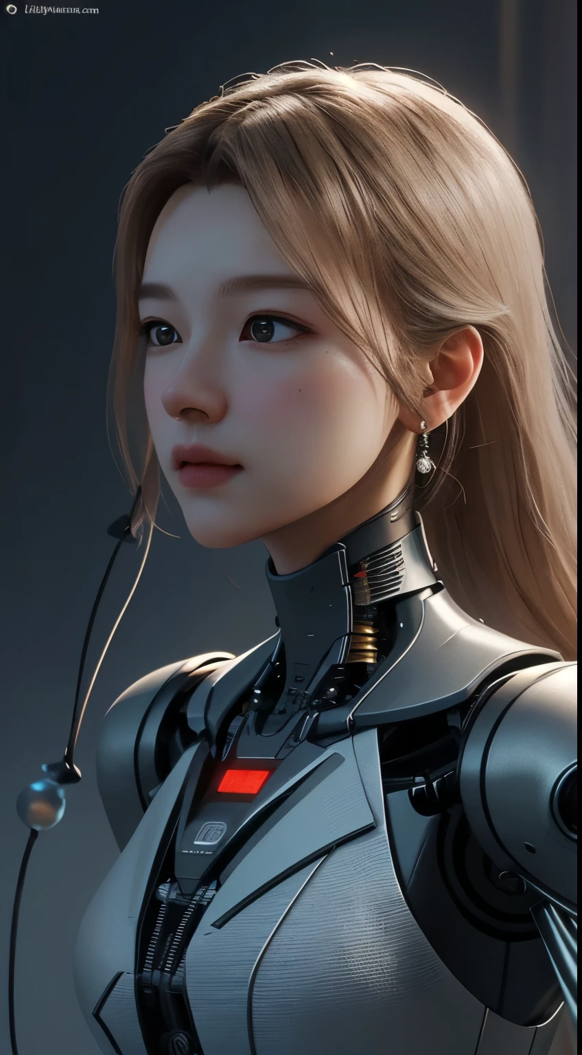 Complex 3D rendering of ultra detailed beautiful porcelain profile woman face, , ic parts, 150 mm, Beautiful studio soft light, Rim Light, Vivid details, Luxury Cyberpunk, Lace, hyperPractical, Anatomical, Facial muscles, Cables and wires, Microchip, elegant, Beautiful background, Octane Rendering, H. R. Giger Style, 8k, best quality, masterpiece, illustration, extremely delicate and beautiful, Extremely detailed ,CG ,Unite ,wallpaper, (Practical, photo-Practical:1.37),Astonishing, Fine details, masterpiece,best quality,official art, Extremely detailed CG Unite 8k wallpaper, absurd, incredibly absurd, , Silver beads, whole body