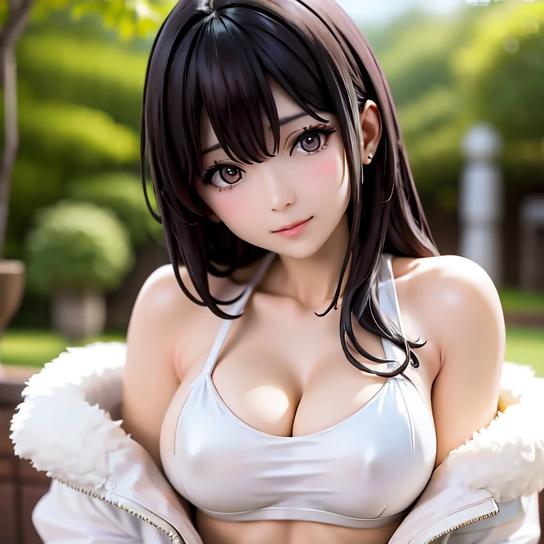 araffed asian woman in a white bralet posing for a picture, Yoshitomo Nara, white bra, japanese goddess, reluvy5213, realistic young gravure idol, Beasts, young pretty gravure idol, sophisticated gravure idol, cutecore, young sensual gravure idol
