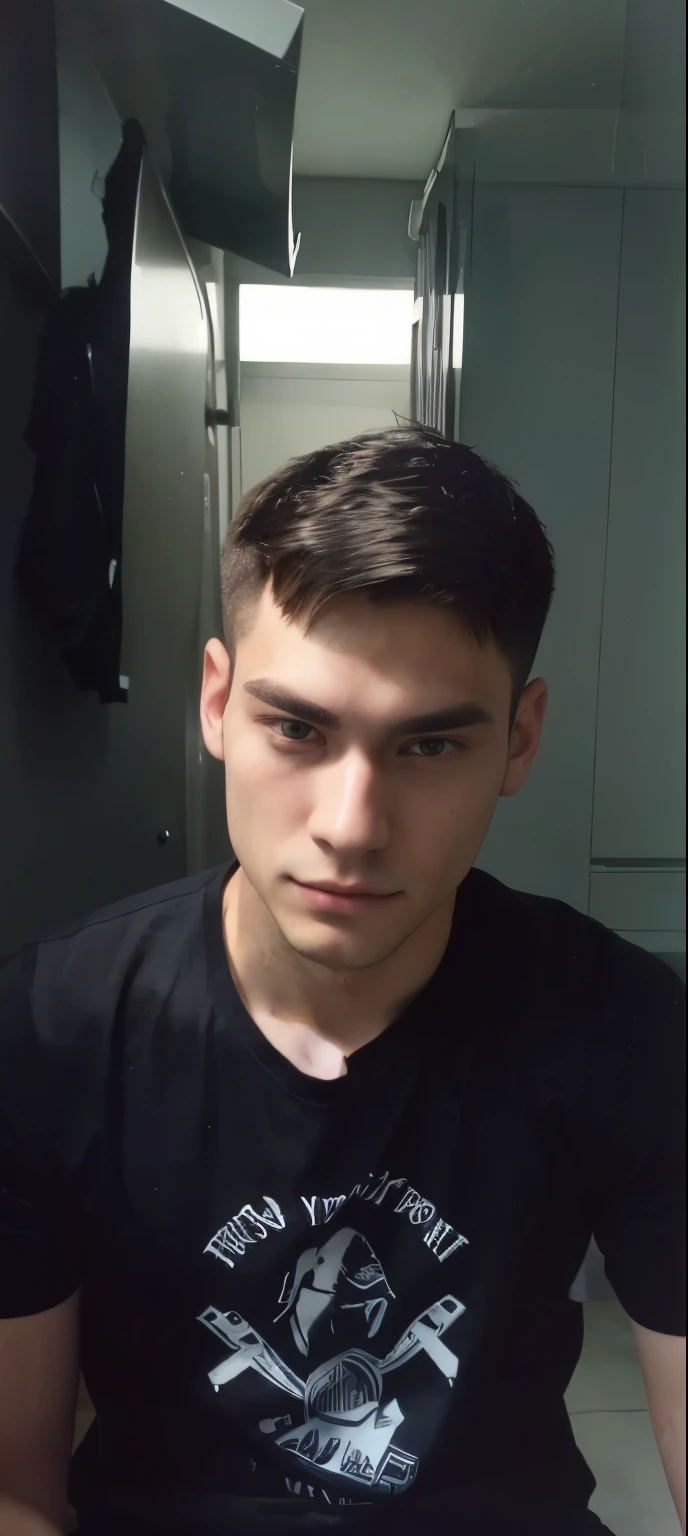 Anime man sitting in a room with a black shirt, headshot profile picture, 2 7 years old, with short hair, 2 8 years old, anime male, clean shaven wide face, 2 3 years old, 2 2 years old, clean shaven face, 2 9 years old, with accurate face, handsome face, 18 years old