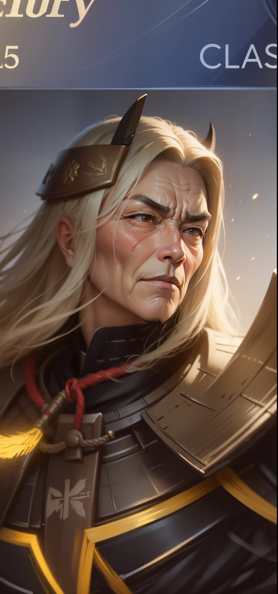 Realistic ultra HD close-up portrait,A samurai wearing a war mask, Wrinkles ,Facial expressions show strong emotions